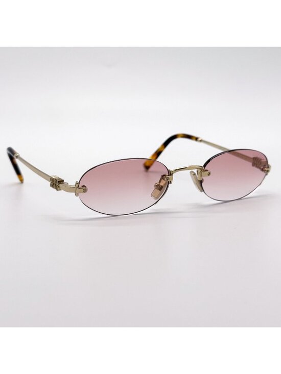 New Miu Miu MU A54S Sunglasses Oval Pink Gold MUA54S  ZVN70O main image 4